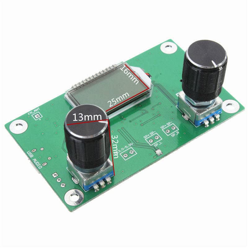 Digital FM Radio Receiver Module for Stereo Audio with Serial Control