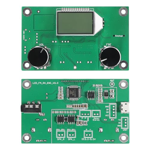Digital FM Receiver Module for 2pcs, 3V-5V, Stereo LCD Display, 76.0MHz-108.0MHz