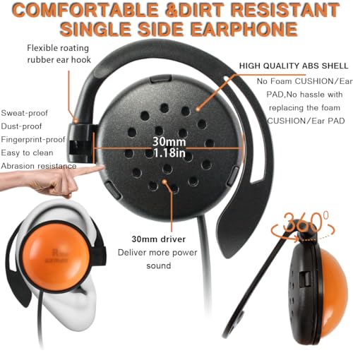 Wireless Tour Guide Ear-Hook Headphone for Meetings and Work (Right Side)