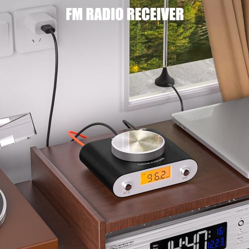 Professional FM Radio Receiver with Long Antenna Cables and HiFi Support for Type-C and 3.5mm Audio - for Radio Enthusiasts