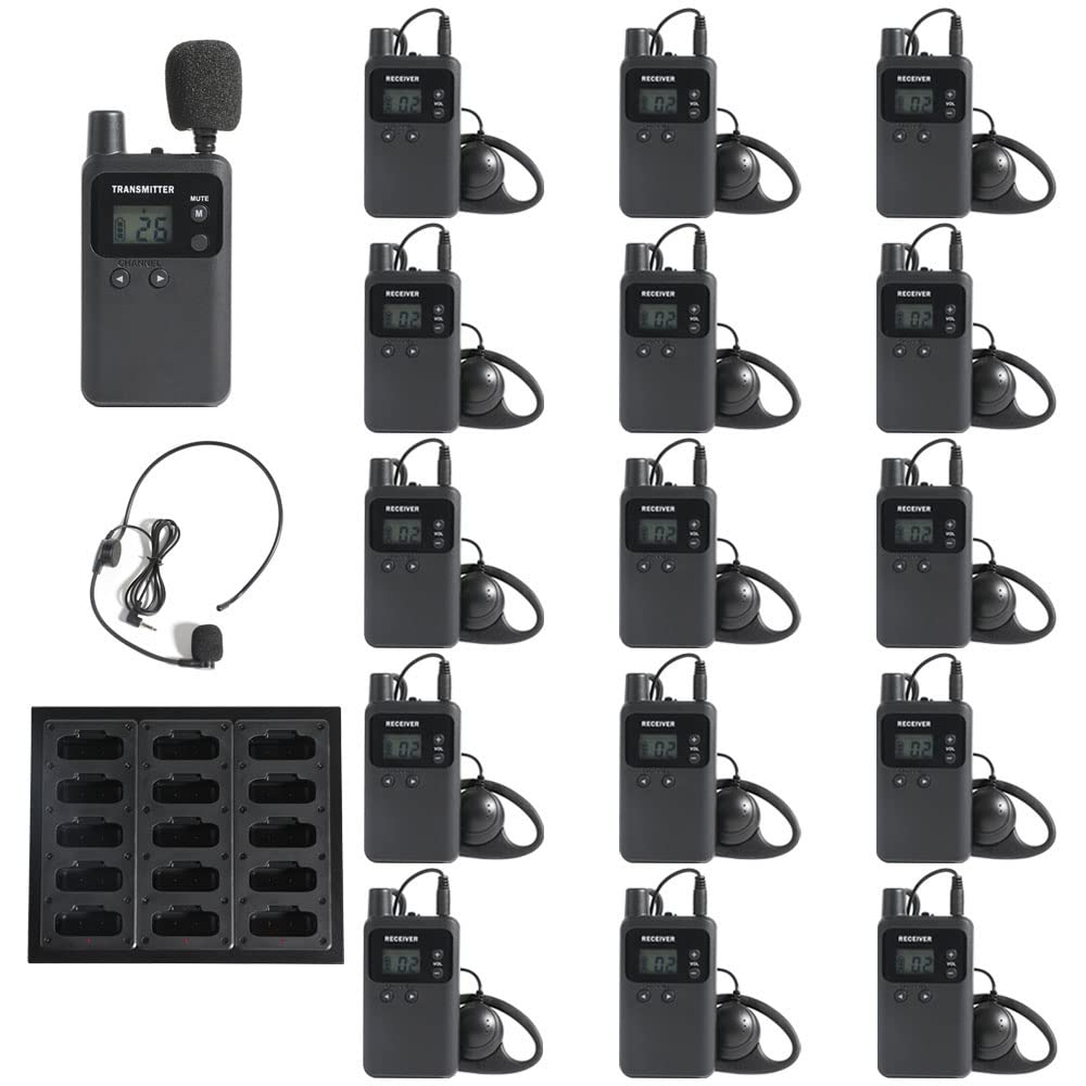 Wireless Tour Guide System with 15 Receivers for Court Church Translation in Factories and Schools