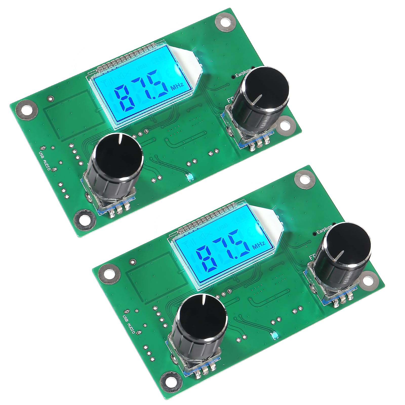 Digital FM Receiver Module for 2pcs, 3V-5V, Stereo LCD Display, 76.0MHz-108.0MHz