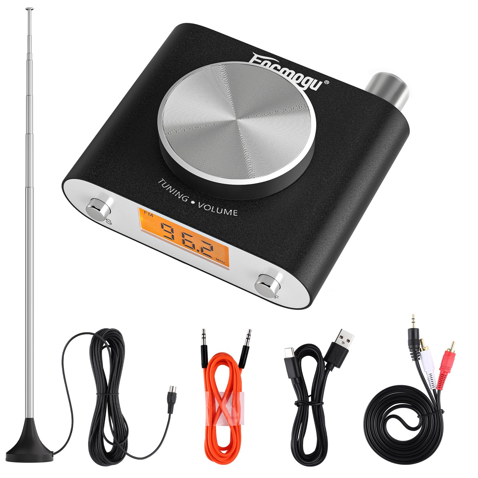 Professional FM Radio Receiver with Long Antenna Cables and HiFi Support for Type-C and 3.5mm Audio - for Radio Enthusiasts